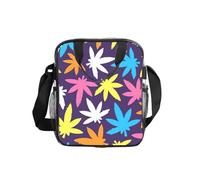 GUOLGP Bright Colorful Weed Pattern Print Clear Insulated Lunch Bag Capacità Food Tote Scuola Lavoro Viaggi Picnic Bento Box