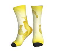 GUOLGP Calzini sportivi a tubo intermedio con stampa patatine fritte per uomo donna corsa con vestibilità antiscivolo palestra jogging allenamento, 1 nero, Taglia unica