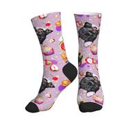 GUOLGP Calzini sportivi con stampa di bulldog francesi, per uomo e donna, con vestibilità antiscivolo, per palestra, jogging, allenamento, 2 Nero-2, Taglia unica