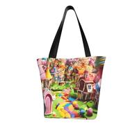 GUOLGP Candy Land Print Summer Shoulder Bag Travel Tote Beach Outings Daily Commutes Women Men Accessory