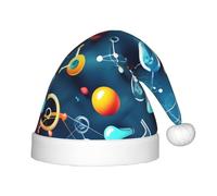 GUOLGP Cappello da elfo di Natale con stampa astratta scienza chimica per bambini cappello di Babbo Natale festa di Halloween vacanza Capodanno