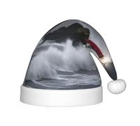 GUOLGP Cappello da elfo di Natale con stampa di faro in tempesta per bambini, per feste di Halloween, vacanze di Capodanno