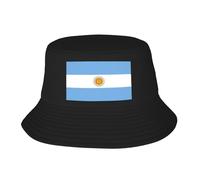 GUOLGP Cappello da pescatore con stampa bandiera argentina, leggero, traspirante, per spiaggia e attività all'aperto, nero