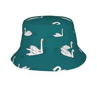 GUOLGP Cappello da pescatore con stampa di cigni, ampio uso, protezione solare, per escursionismo, campeggio, spiaggia, avventura, nero