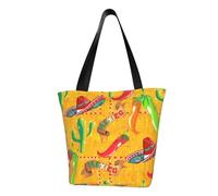 GUOLGP Cappello di cactus e peperoncino stampa estate borsa a tracolla borsa da viaggio tote spiaggia gite giornaliere pendolari donna uomo accessorio