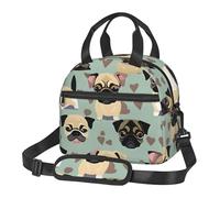 GUOLGP Carino Chihuahua Pug Modello Stampa Studente Isolato Lunch Bag Scuola Tracolla Regolabile Lavoro Viaggi Picnic