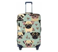 GUOLGP Carino Chihuahua Pug Modello Stampa Universale Valigie Copertura Elastica Lavabile Viaggio Bagagli Copertura con Double Sided, Nero , XL