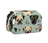 GUOLGP Carino Chihuahua Pug Modello Stampa Versatile Portatile Penna Pouch Storage Forniture Da Viaggio Ufficio Viaggio Multi-Tasche