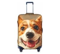 GUOLGP Carino Corgi Stampa Nascosto Cerniera Decorativa Copertura Valigie Lavabile Viaggio Bagaglio Protector, bianco, XL