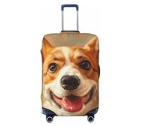 GUOLGP Carino Corgi Stampa Universale Valigia Copertura Elastico Lavabile Viaggio Bagagli Copertura con Double Sided, Nero , L