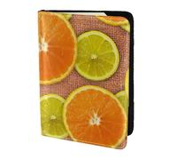 GUOLGP Cartellina portadocumenti unisex con stampa di limoni e arance, per passaporto, viaggio, famiglia, vacanze, leggero, sicuro