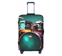 GUOLGP Cool Drum Set Stampa Cerniera Nascosta Copertura Decorativa Valigie Lavabile Viaggio Bagaglio Protector, bianco, S