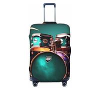 GUOLGP Cool Drum Set Stampa Universale Valigie Copertura Elastica Lavabile Viaggio Bagagli Copertura con Doppio Lato, Nero , S