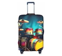 GUOLGP Cool Drums Set Stampa Cerniera Nascosta Copertura Decorativa Valigia Copertura Lavabile Viaggio Bagaglio Protector, bianco, M