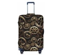 GUOLGP Cool Steampunk Gears Stampa Universale Valigia Copertura Elastico Lavabile Viaggio Bagagli Copertura con Double Sided, Nero , XL