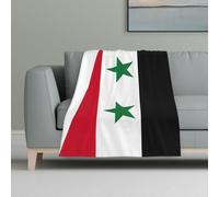 GUOLGP Coperta con stampa bandiera della Repubblica Araba Siriana, morbida, calda, accogliente, in flanella, per la decorazione della casa, dormitorio, picnic, inverno, autunno