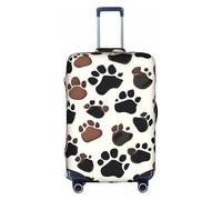 GUOLGP Copertura decorativa per valigie con stampa di zampe di cane con cerniera nascosta, lavabile, protezione per bagagli da viaggio, bianco, L