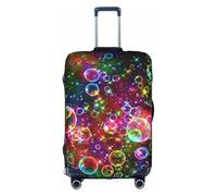 GUOLGP Copertura decorativa per valigie da viaggio lavabile, con cerniera nascosta, con stampa di stelle arcobaleno colorate, bianco, L