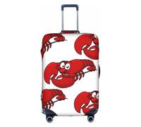 GUOLGP Copertura decorativa per valigie da viaggio, lavabile, con cerniera nascosta, stampa aragosta rossa, bianco, L