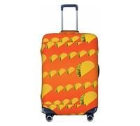 GUOLGP Copertura universale per valigie con motivo alimentare con stampa divertente, elastica, lavabile, da viaggio, con doppia faccia, Nero , L