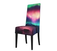 GUOLGP Coprisedia impermeabile per sedie da pranzo con stampa Dark Northern LightsPrint