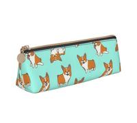 GUOLGP Corgi, astuccio a triangolo con stampa di un cane, grande capacità, 20,3 x 5,6 x 6,1 cm, per tutti i giorni