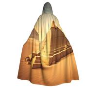 GUOLGP Costume da piramide egiziana nel deserto, per Halloween, con cappuccio, per adulti e bambini, per feste e festival