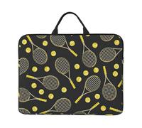 GUOLGP Divertente Racchette Da Tennis E Palline Da Tennis Stampa Notebook Bag Leggero Impermeabile Del Computer Portatile Della Cassa Del Manicotto Per Scuola