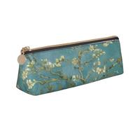 GUOLGP Elegante astuccio con stampa di fiori di mandorlo, grande capacità, 20,3 x 5,6 x 6,1 cm, astuccio triangolare Daily Essentials