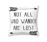 GUOLGP Federa per cuscino con stampa con scritta in inglese "Not All Who Wander Are Lost", comoda, con cerniera invisibile, per ufficio e soggiorno