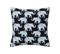 GUOLGP Federa per cuscino con stampa di elefante-blu, comoda, con cerniera invisibile, per ufficio e soggiorno