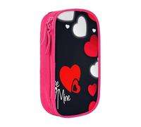 GUOLGP Felice San Valentino Stampa Funzionale Matita Sacchetti Multi-Compartimento di Stoccaggio Forniture Scuole Di Facile, rosa, Taglia unica, Con tasca per il