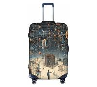 GUOLGP Fisica Stampa Stampa Cerniera Nascosta Copertura Decorativa Valigie Lavabile Viaggio Bagaglio Protector, bianco, L