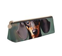 GUOLGP Grazioso astuccio con stampa di bassotto, elegante, grande capacità, 20,3 x 5,6 x 6,1 cm, astuccio triangolare per tutti i giorni