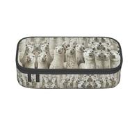 GUOLGP Grazioso astuccio con stampa di lama, elegante e capiente, spazioso astuccio per penne e articoli scolastici da viaggio, Nero , Taglia unica