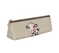 GUOLGP Grazioso astuccio con stampa di mucca bianca, grande capacità, 20,3 x 5,6 x 6,1 cm, astuccio triangolare per tutti i giorni