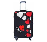 GUOLGP Happy Valentine's Day Stampa Universale Valigie Copertura Elastica Lavabile Viaggio Bagagli Copertura con Double Sided, Nero , L