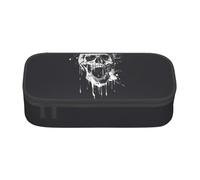 GUOLGP Horror Ghost Skull Print Elegante Grande Capacità Astuccio Spazioso Studio Penna Pouch Forniture Scuola Viaggio, Nero , Taglia unica