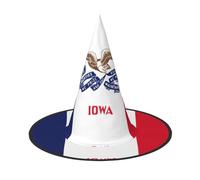 GUOLGP Iowa State Flag Print Elegante cappello da strega di Halloween per feste carnevale e cosplay leggero pieghevole