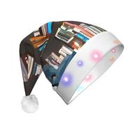 GUOLGP Libreria Libreria Stampa Uomini Donne Led Cappello di Natale Per Feste Festa di Babbo Natale Cappelli Forniture Celebrazioni