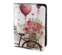 GUOLGP Love Paris Tower Caffè Vino Profumo Bicicletta Cuore Stampa Elegante Unisex Passaporto Viaggio Famiglia Vacanza Documenti Portafoglio Leggero Sicuro