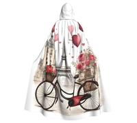 GUOLGP Love Paris Tower Coffee Wine Profumo Bicicletta Cuore Stampa Halloween Mantello Con Cappuccio Costume Per Adulti Bambini Per Cosplay Feste E Festival