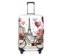 GUOLGP Love Paris Tower Coffee Wine Profumo Bicicletta Cuore Stampa Universale Copertura elastica Lavabile Bagagli da Viaggio con Double Face, Nero , L