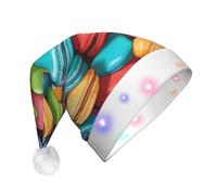 GUOLGP Macaron Biscuit Aromatizzato Stampa Cappello di Natale Incandescenza Festa Per Feste di Natale Incontri di Capodanno Celebrazioni