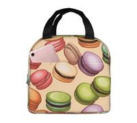 GUOLGP Macaron Biscuit Stampa Al Gusto Studenti Leggero Isolato Lunch Bag Scuola Borsa Termica Tote Lavoro Picnic Viaggio