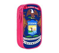 GUOLGP Michigan State Flag Print Funzionale Matita Pouch Multi-Scomparti Storage School Supplies Facile Accesso, rosa, Taglia unica, Con tasca per il