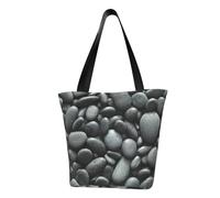 GUOLGP Molti ciottoli neri stampa estate borsa a tracolla borsa da viaggio tote spiaggia gite giornaliere pendolari donne uomini accessorio