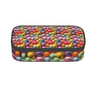 GUOLGP Molti Gelato Colorato Stampa Elegante Grande Capacità Astuccio Spazioso Studio Penna Pouch Forniture Scuola Viaggio, Nero , Taglia unica