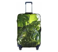 GUOLGP Monstera Deliciosa Banana Palm Stampa Cerniera Nascosta Copertura Decorativa Valigia, Lavabile Viaggio Bagaglio Protector, bianco, M