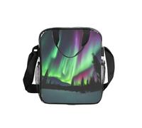 GUOLGP Northern Lights Painting Print Clear Insulated Lunch Bag Capacità Food Tote Scuola Lavoro Viaggi Picnic Bento Box